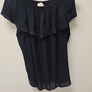 Elegant Black Ruffle Top